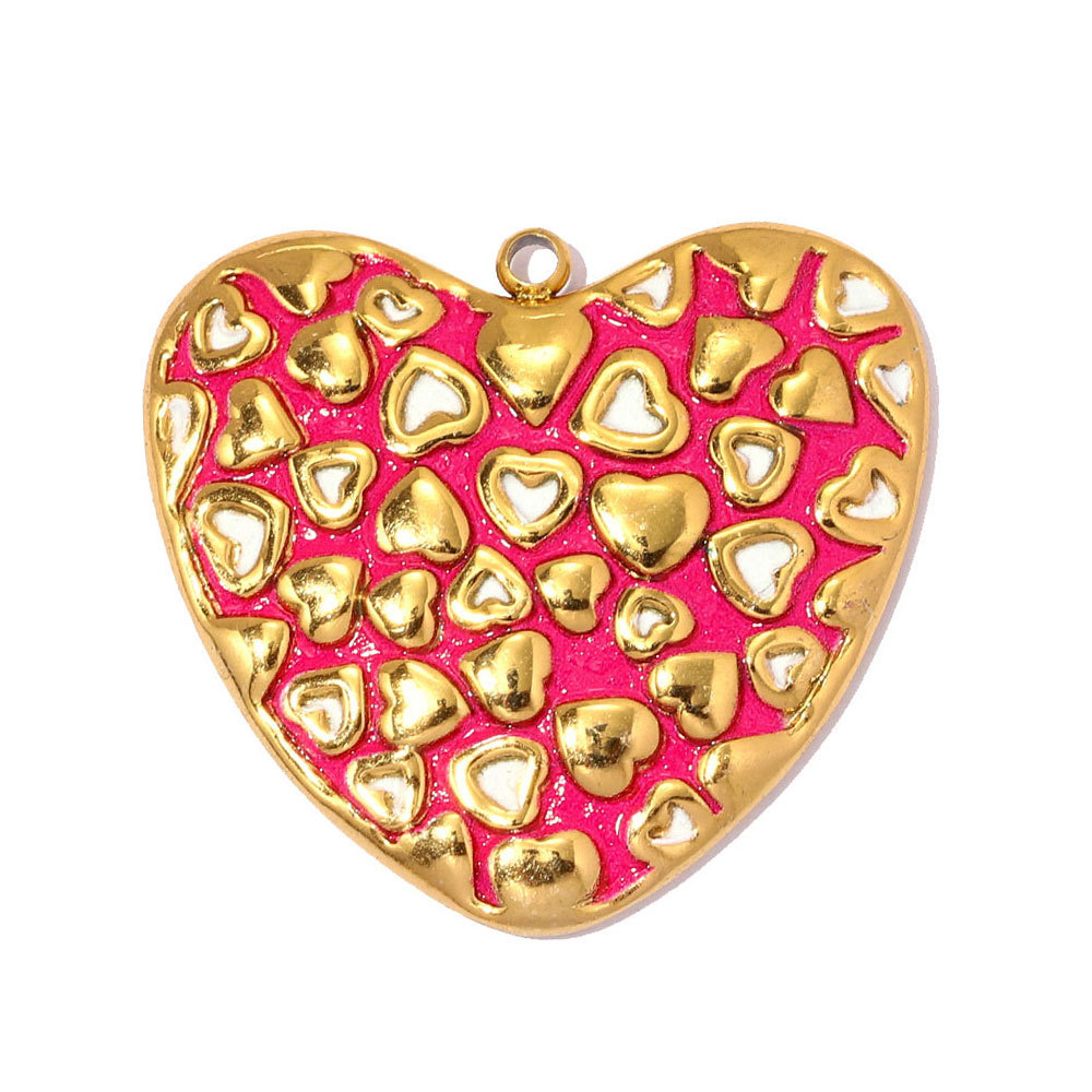 6pcs/pack Large Stainless Steel Enamel Eye DIY Earring Charms Flower Garland Necklace Pendant Woman Heart Sun Jewelry Wholesale