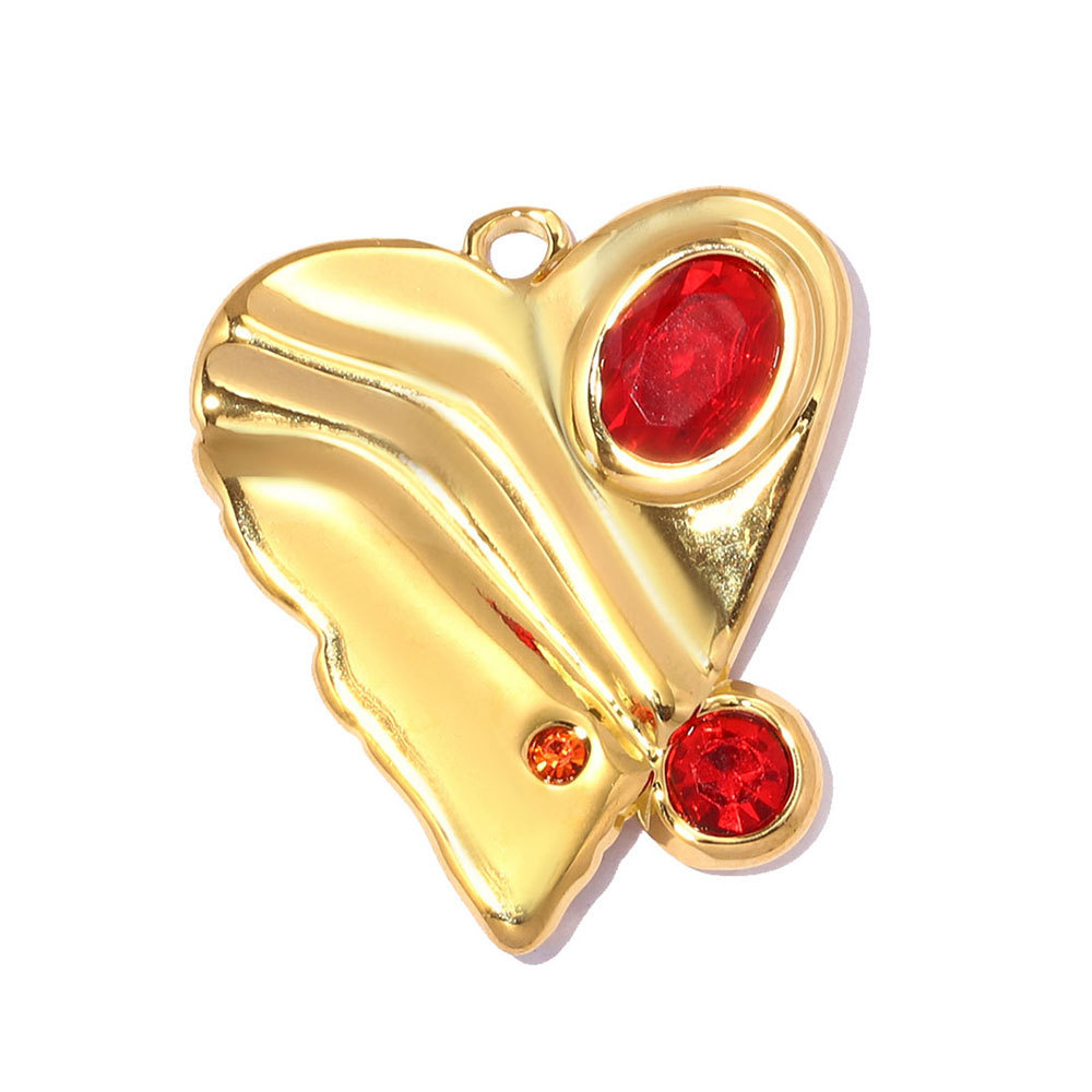 6pcs/pack Stainless Steel Zircon Love Heart DIY Earring Charms Owl Turtle Necklace Pendant Woman Bowknot Jewelry Wholesale