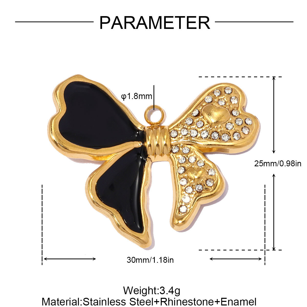 6pcs/pack Stainless Steel Zircon Love Heart DIY Earring Charms Owl Turtle Necklace Pendant Woman Bowknot Jewelry Wholesale