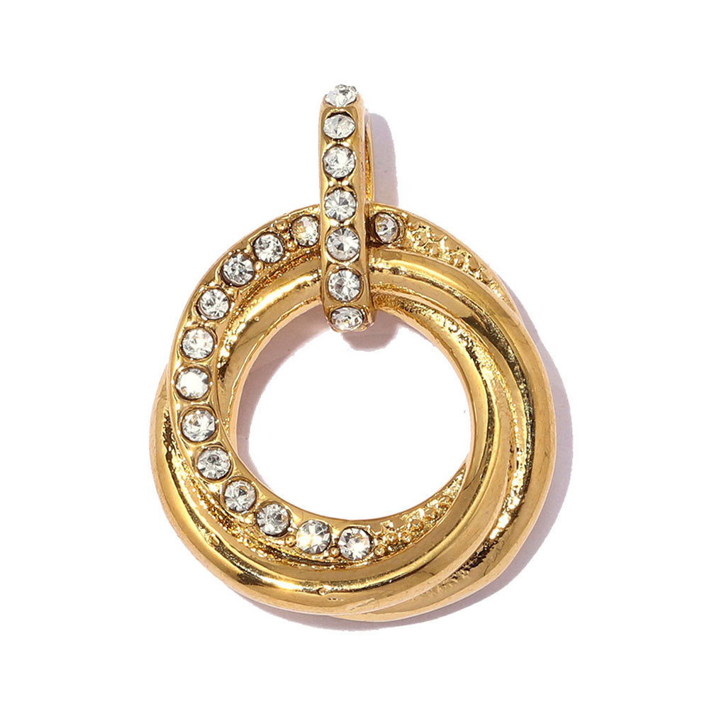 6pcs/pack Stainless Steel Zircon Star Crescent Moon DIY Charms Hollow Heart Necklace Pendant Woman Oval Circle Jewelry Wholesale