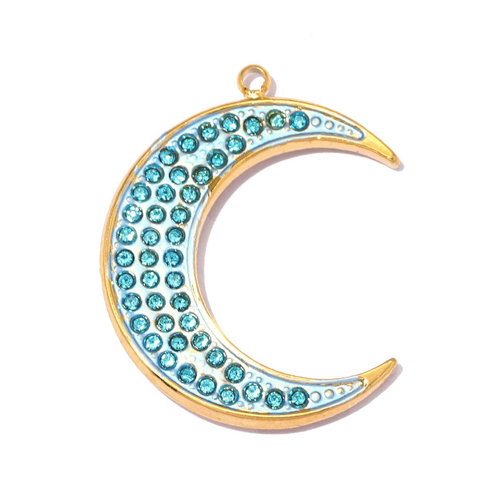 6pcs/pack Stainless Steel Zircon Star Crescent Moon DIY Charms Hollow Heart Necklace Pendant Woman Oval Circle Jewelry Wholesale