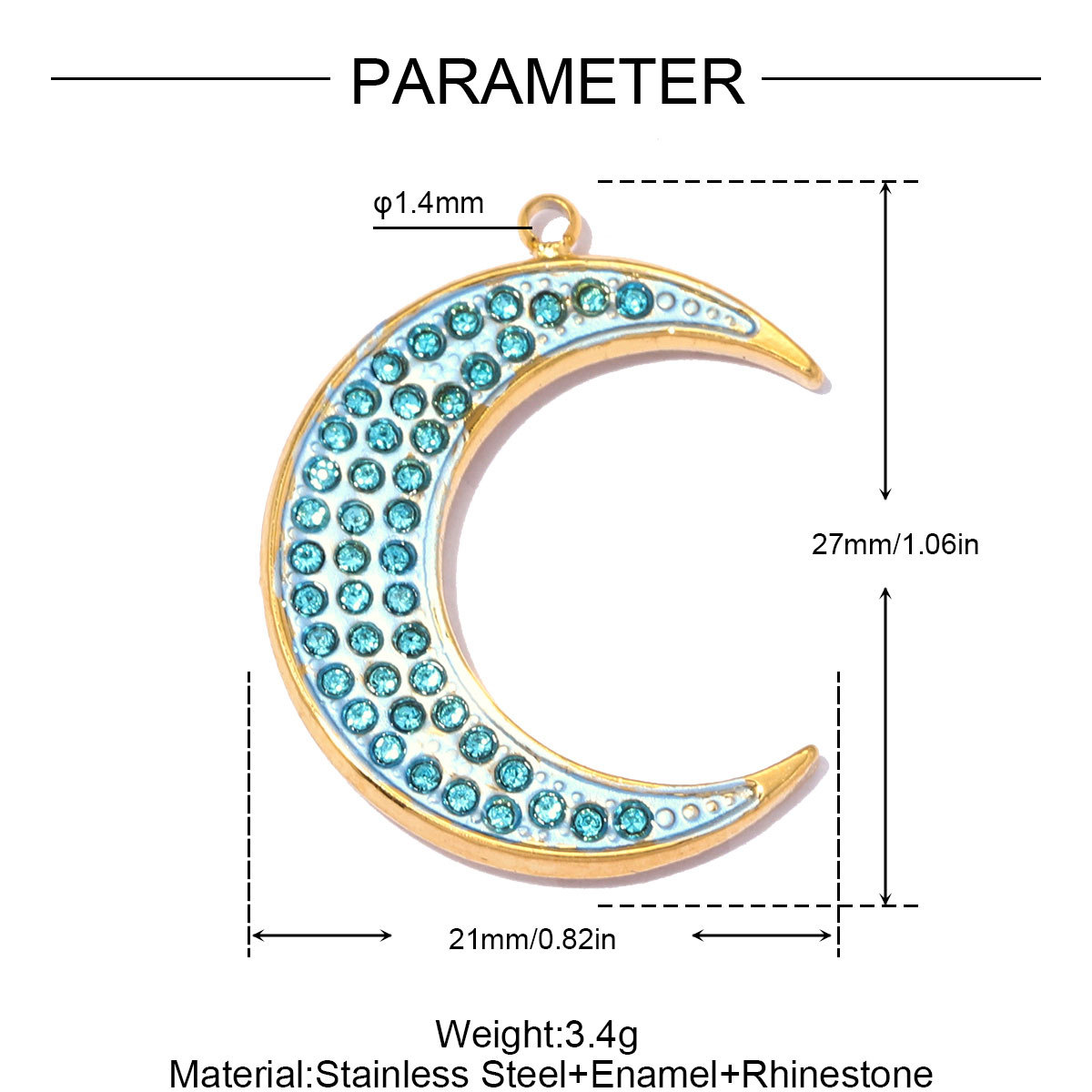 6pcs/pack Stainless Steel Zircon Star Crescent Moon DIY Charms Hollow Heart Necklace Pendant Woman Oval Circle Jewelry Wholesale