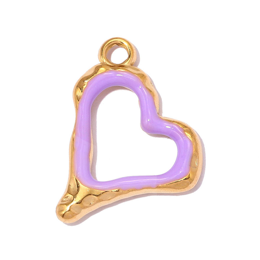 6pcs/pack Stainless Steel Zircon Star Crescent Moon DIY Charms Hollow Heart Necklace Pendant Woman Oval Circle Jewelry Wholesale