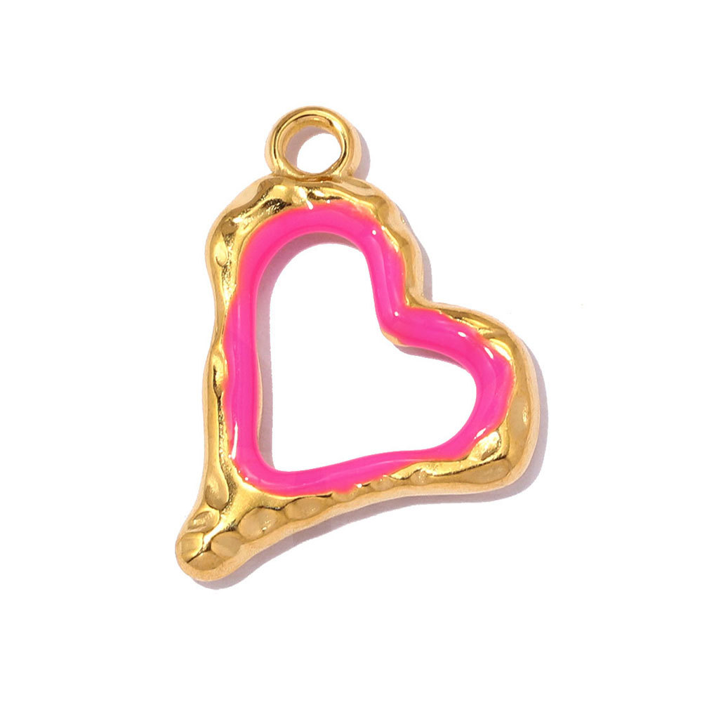 6pcs/pack Stainless Steel Zircon Star Crescent Moon DIY Charms Hollow Heart Necklace Pendant Woman Oval Circle Jewelry Wholesale