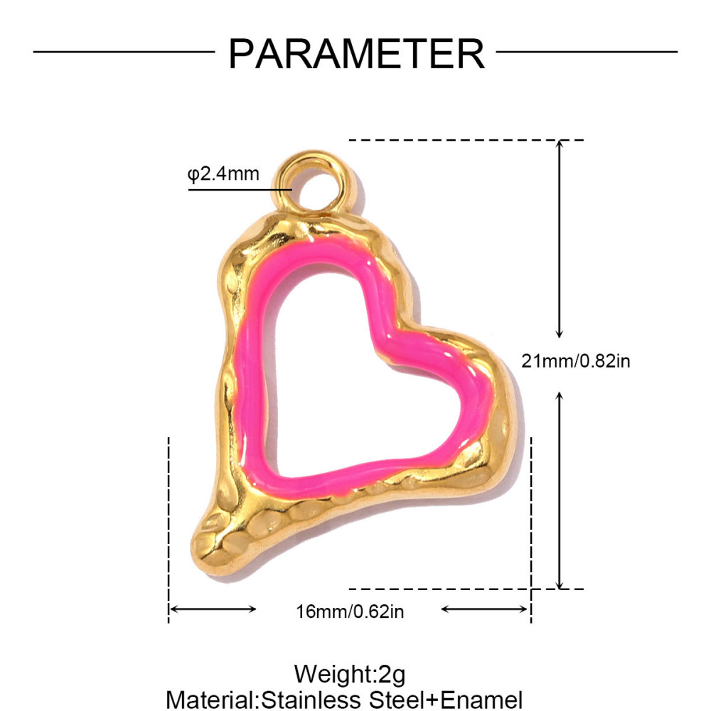 6pcs/pack Stainless Steel Zircon Star Crescent Moon DIY Charms Hollow Heart Necklace Pendant Woman Oval Circle Jewelry Wholesale