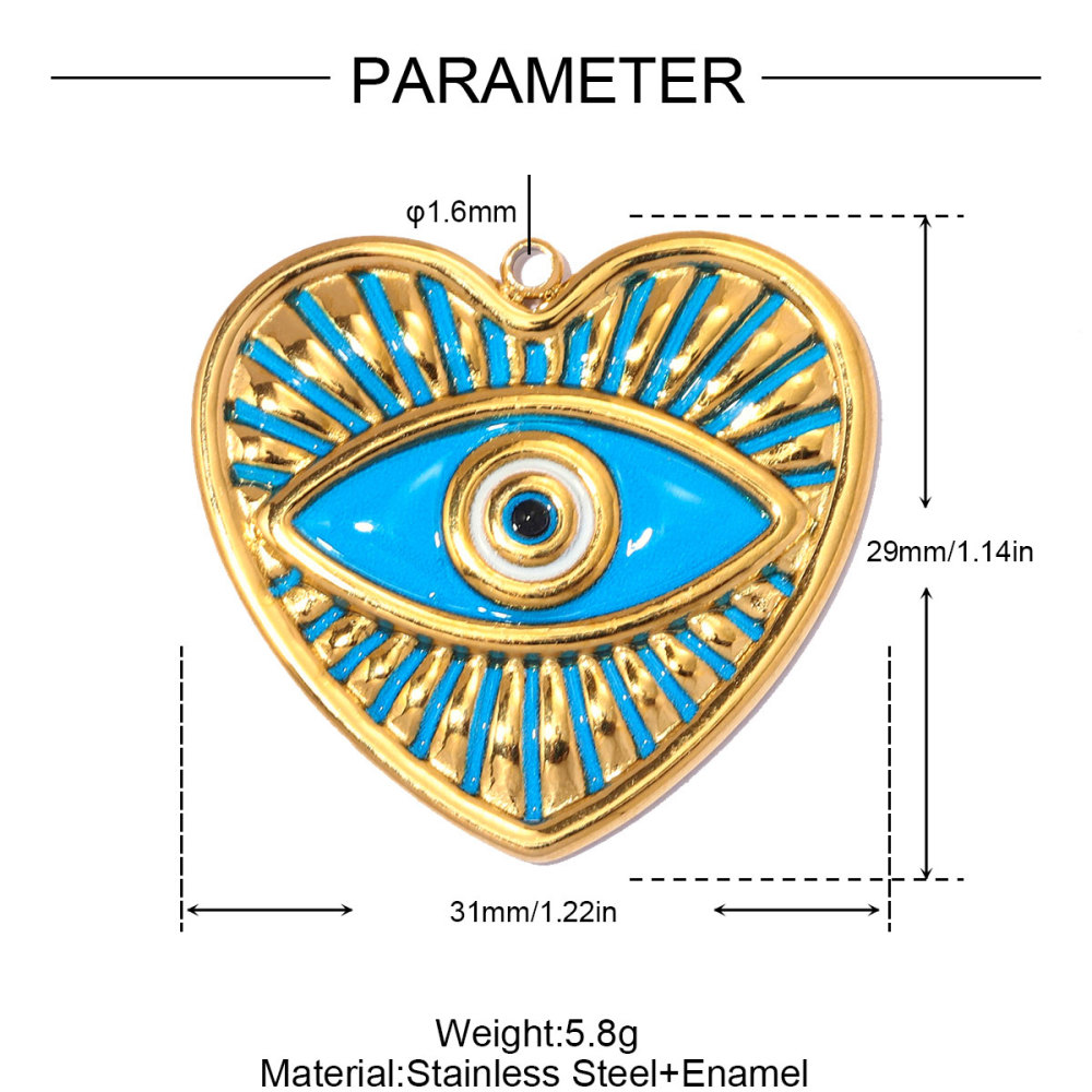 6pcs/pack Fashion Stainless Steel Rose Flower DIY Earring Charms Love Heart Necklace Pendants Woman Evil Eye Jewelry Wholesale