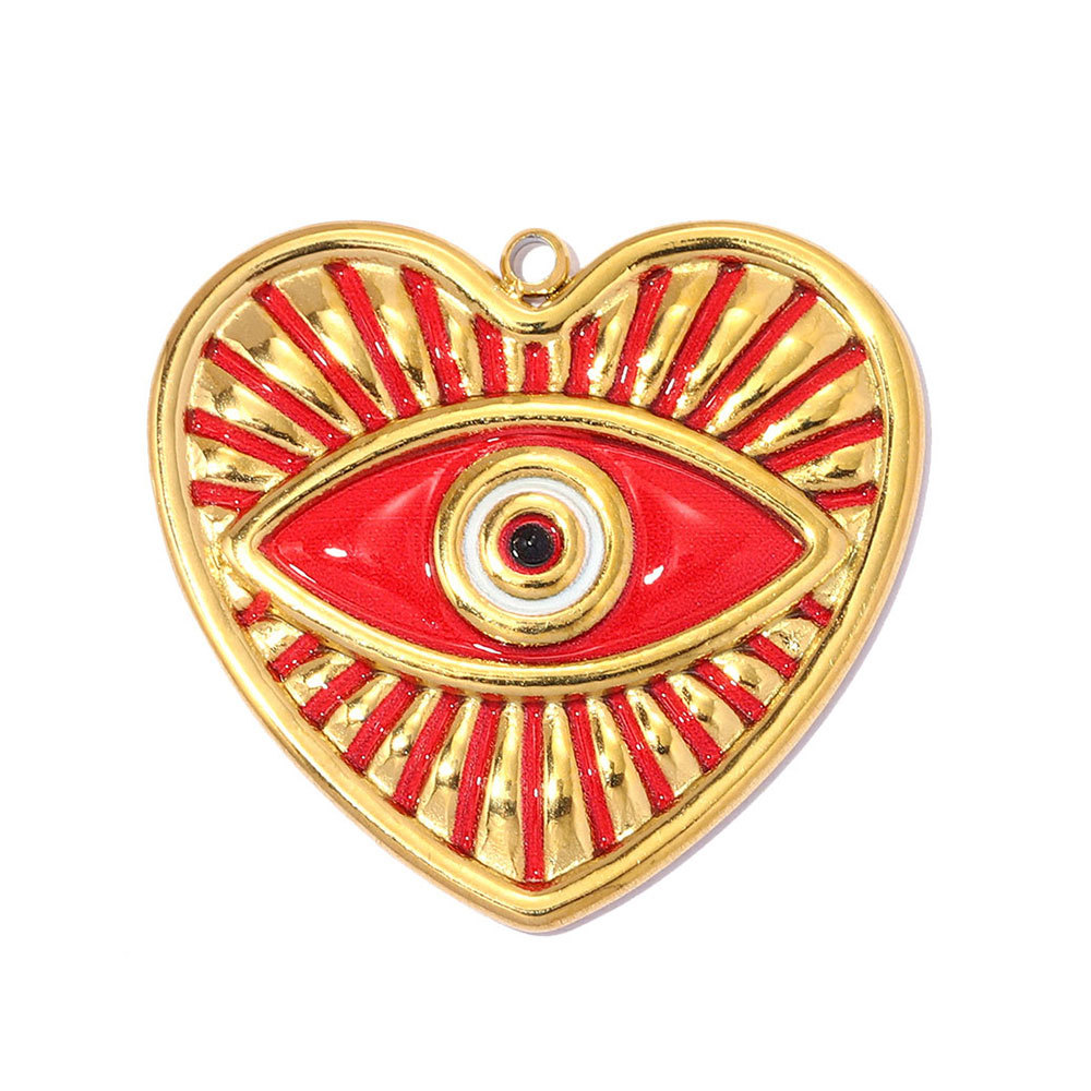 6pcs/pack Fashion Stainless Steel Rose Flower DIY Earring Charms Love Heart Necklace Pendants Woman Evil Eye Jewelry Wholesale