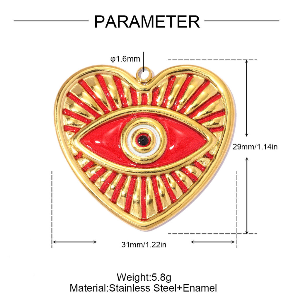 6pcs/pack Fashion Stainless Steel Rose Flower DIY Earring Charms Love Heart Necklace Pendants Woman Evil Eye Jewelry Wholesale