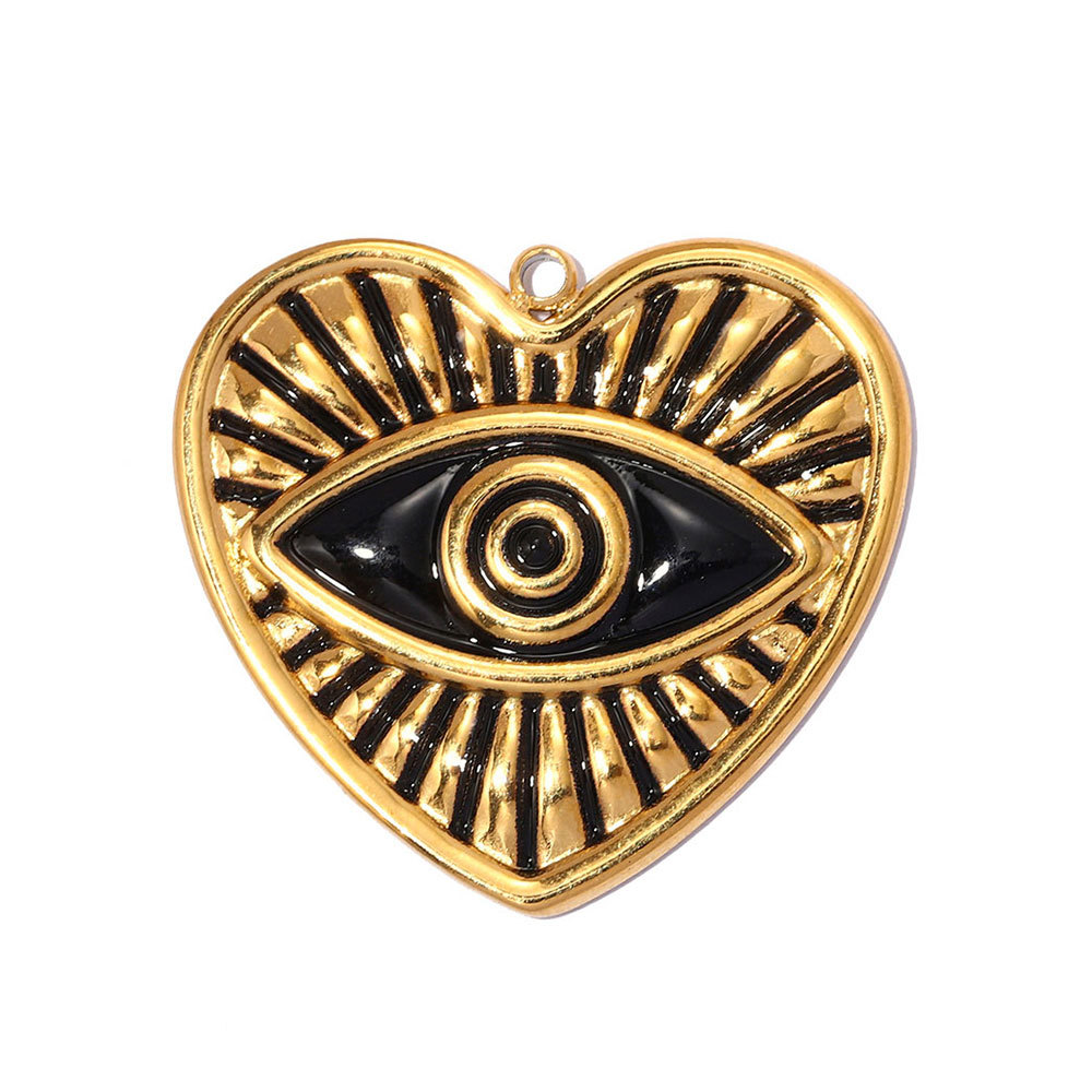6pcs/pack Fashion Stainless Steel Rose Flower DIY Earring Charms Love Heart Necklace Pendants Woman Evil Eye Jewelry Wholesale