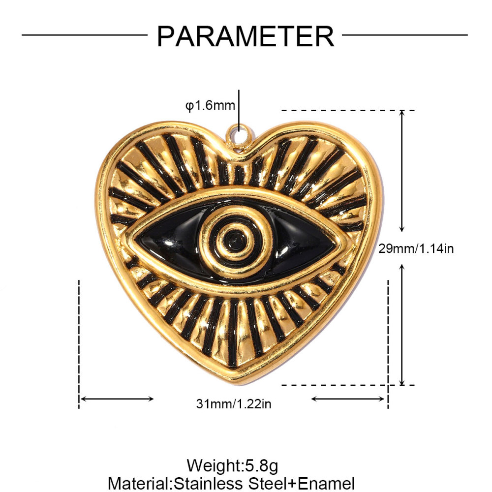 6pcs/pack Fashion Stainless Steel Rose Flower DIY Earring Charms Love Heart Necklace Pendants Woman Evil Eye Jewelry Wholesale