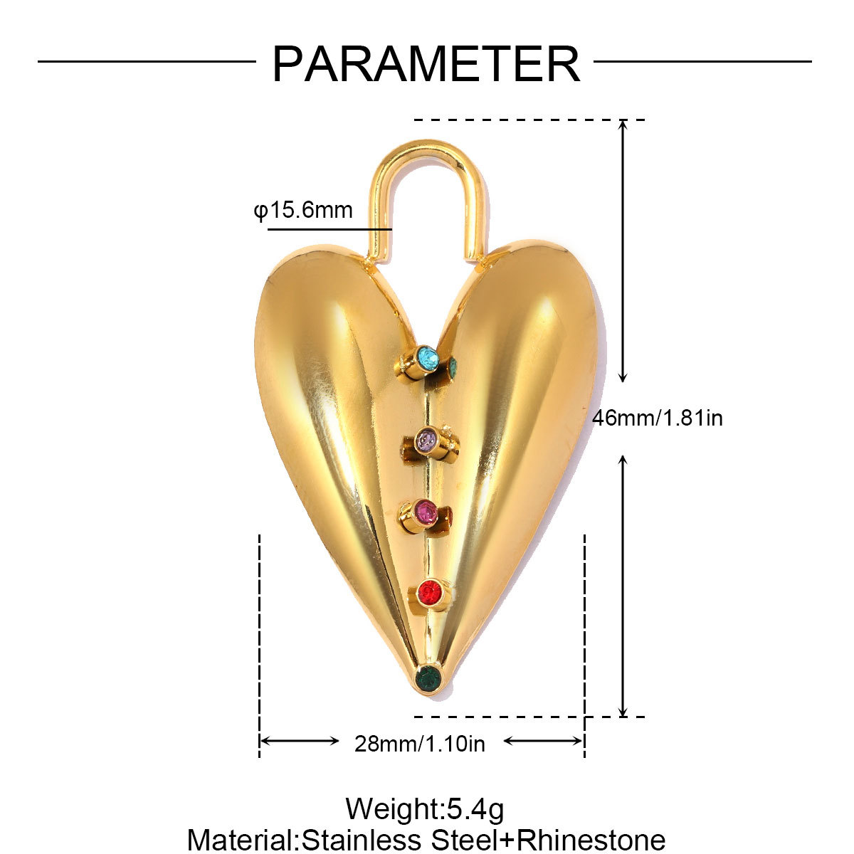 6pcs/pack Fashion Stainless Steel Rose Flower DIY Earring Charms Love Heart Necklace Pendants Woman Evil Eye Jewelry Wholesale