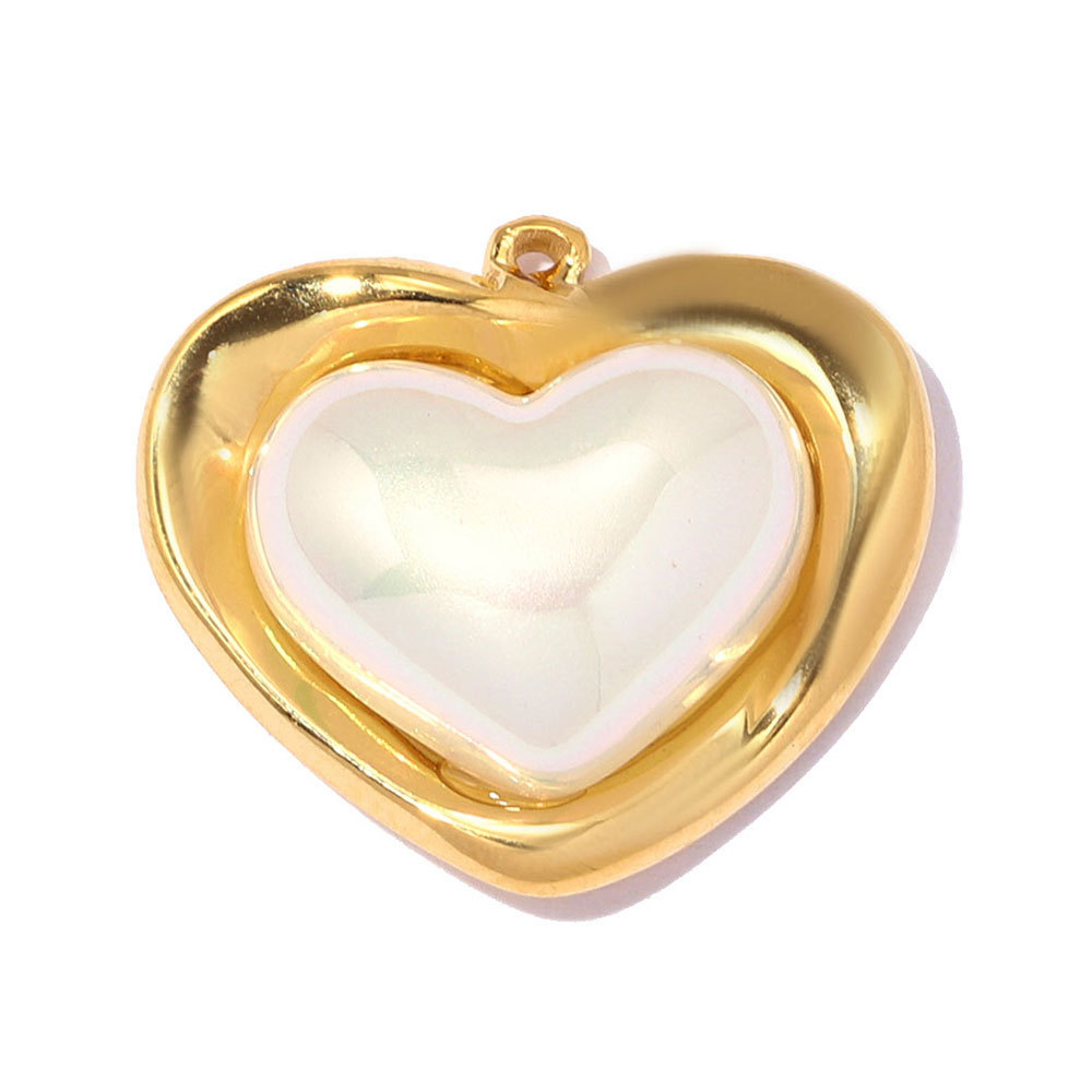 6pcs/pack Stainless Steel Irregular Love Heart DIY Charms Lucky Flower Necklace Pendants Woman Zircon Cross Jewelry Wholesale