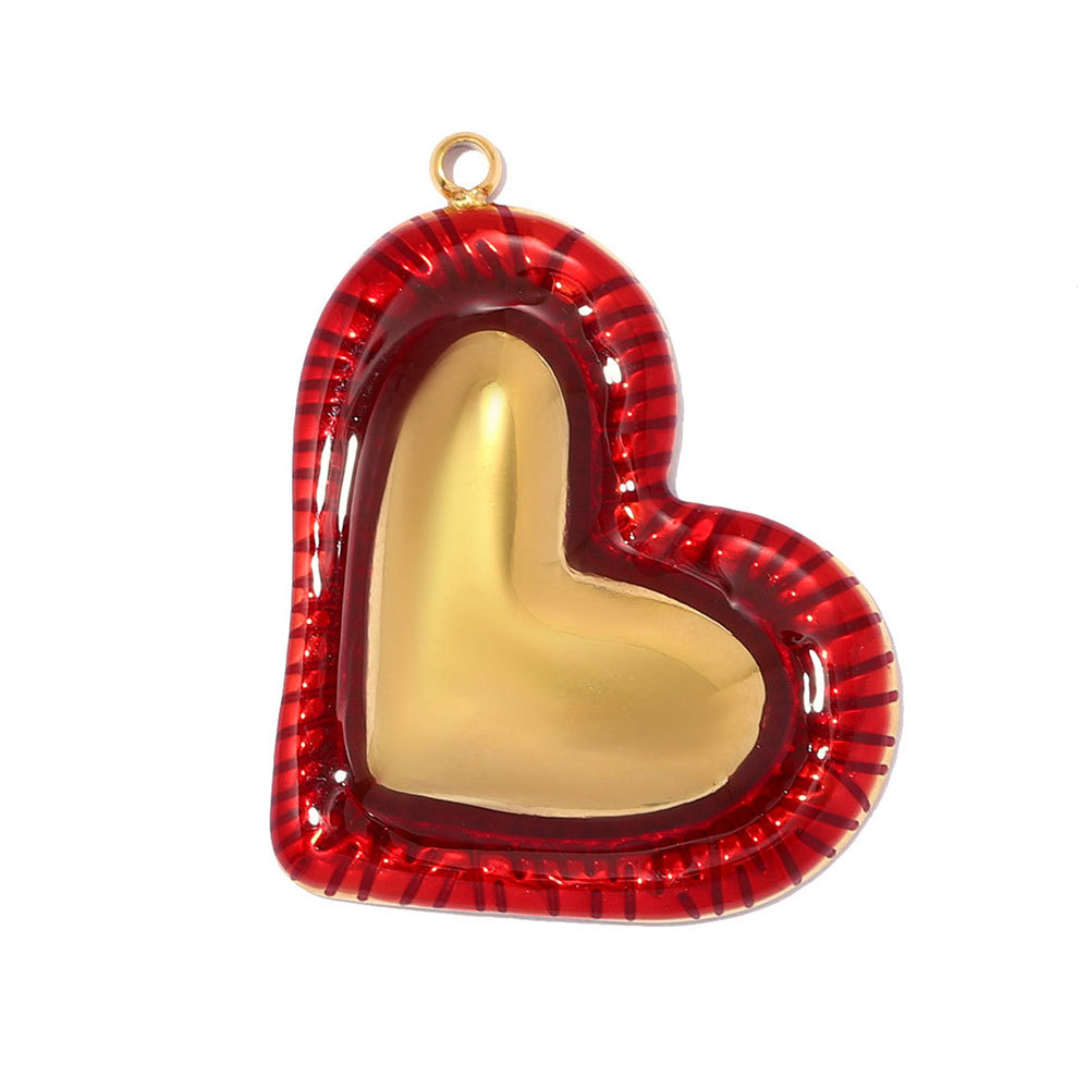 6pcs/pack Stainless Steel Irregular Love Heart DIY Charms Lucky Flower Necklace Pendants Woman Zircon Cross Jewelry Wholesale