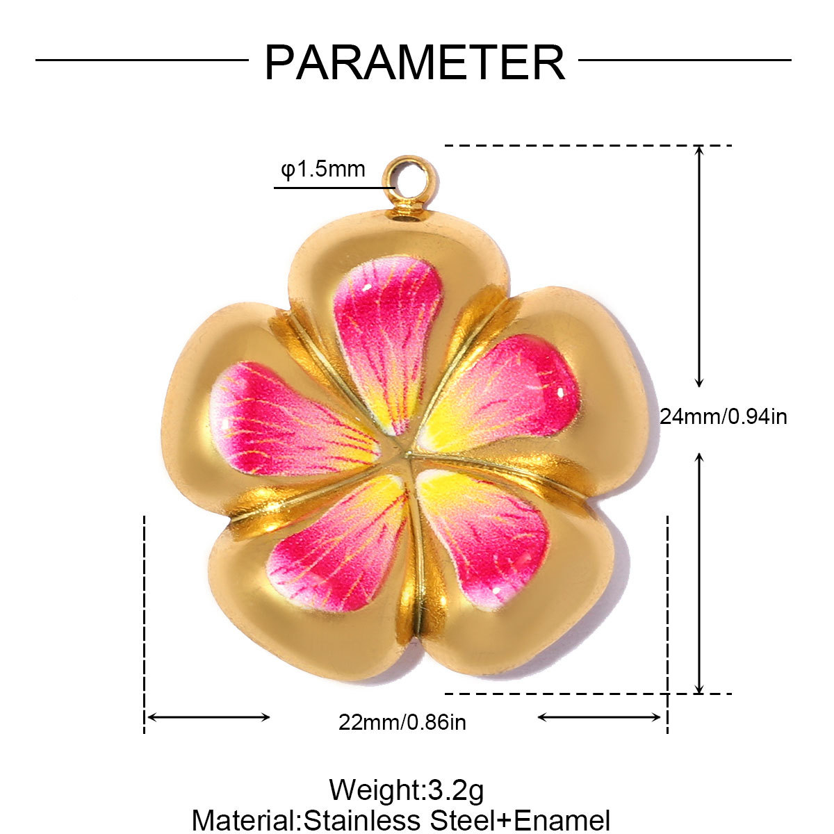 6pcs/pack Stainless Steel Irregular Love Heart DIY Charms Lucky Flower Necklace Pendants Woman Zircon Cross Jewelry Wholesale