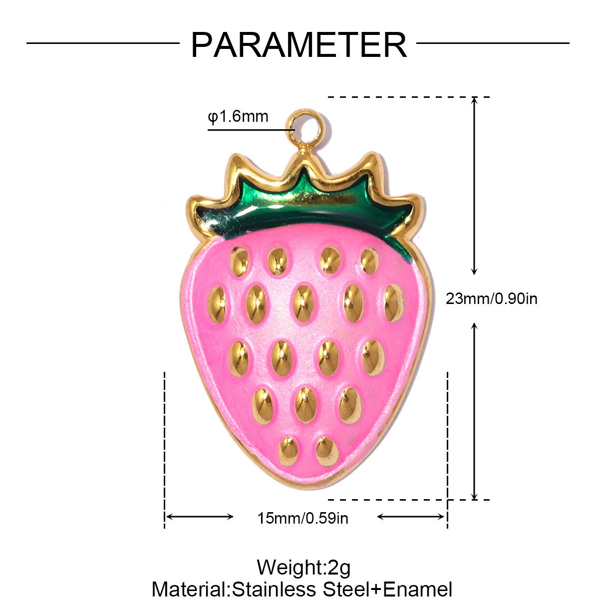6pcs/pack Stainless Steel Enamel Strawberry Airplane DIY Charms Clover Heart Necklace Pendants Woman Horseshoe Jewelry Wholesale