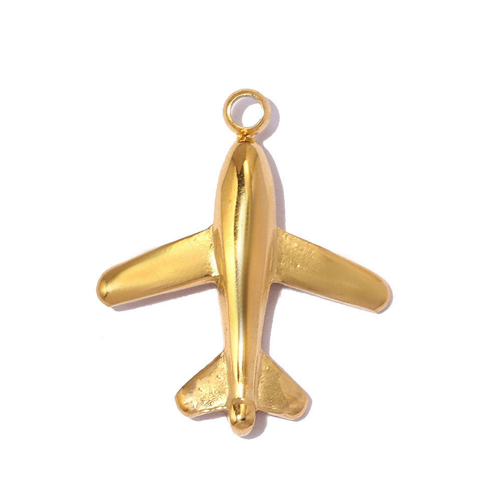 6pcs/pack Stainless Steel Enamel Strawberry Airplane DIY Charms Clover Heart Necklace Pendants Woman Horseshoe Jewelry Wholesale