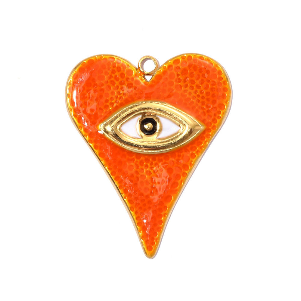 6pcs/pack Stainless Steel Apple Pear Orange DIY Charms Ginkgo Leaf Bird Necklace Pendants Woman Heart Evil Eye Jewelry Wholesale
