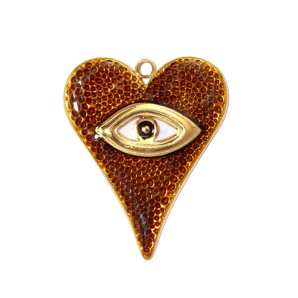 6pcs/pack Stainless Steel Apple Pear Orange DIY Charms Ginkgo Leaf Bird Necklace Pendants Woman Heart Evil Eye Jewelry Wholesale