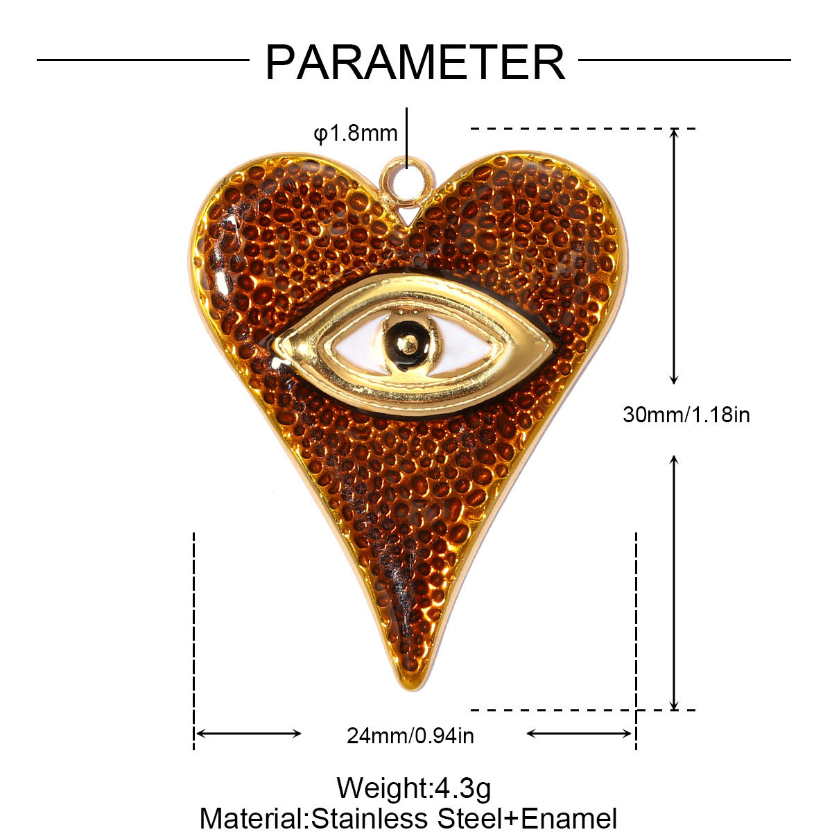 6pcs/pack Stainless Steel Apple Pear Orange DIY Charms Ginkgo Leaf Bird Necklace Pendants Woman Heart Evil Eye Jewelry Wholesale