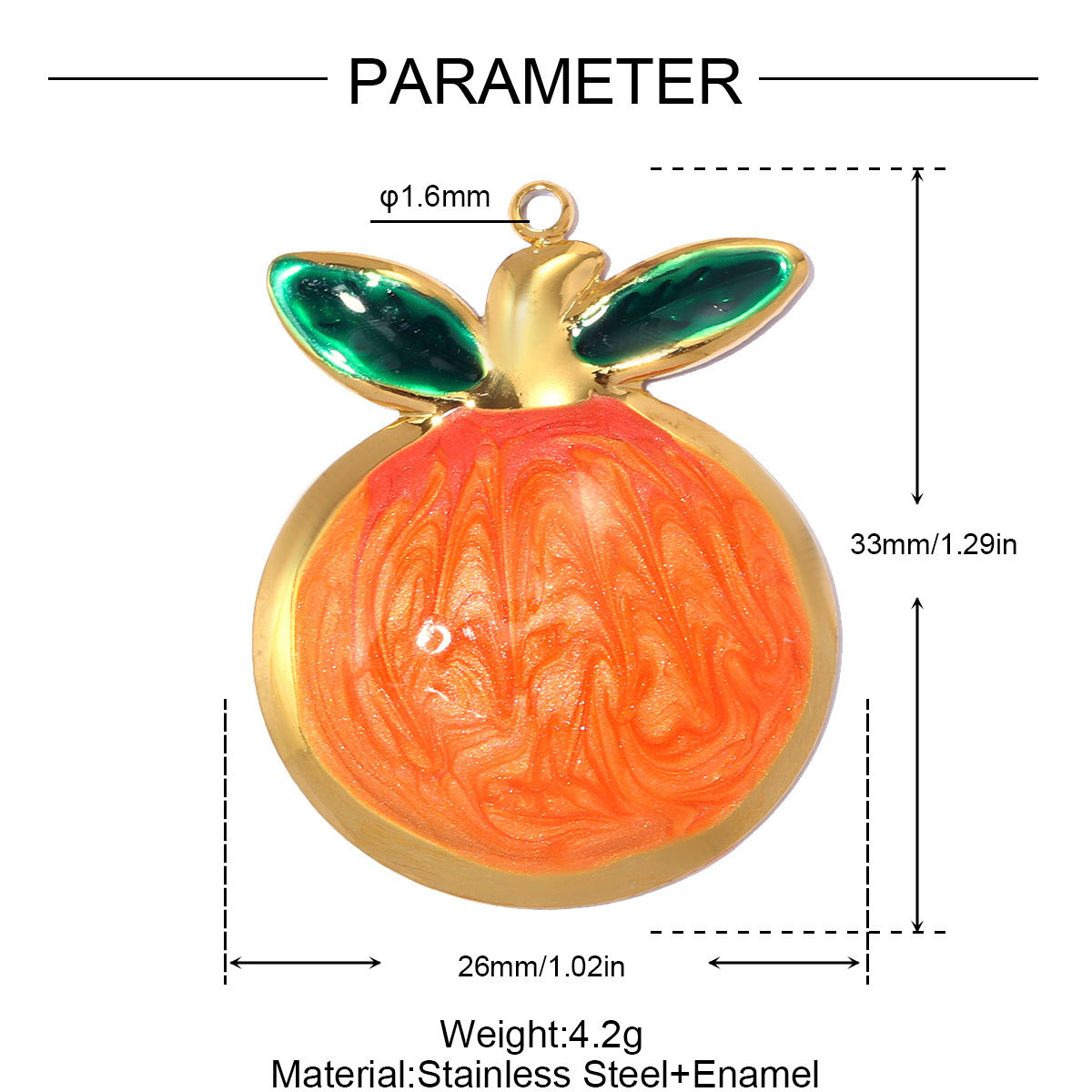 6pcs/pack Stainless Steel Apple Pear Orange DIY Charms Ginkgo Leaf Bird Necklace Pendants Woman Heart Evil Eye Jewelry Wholesale