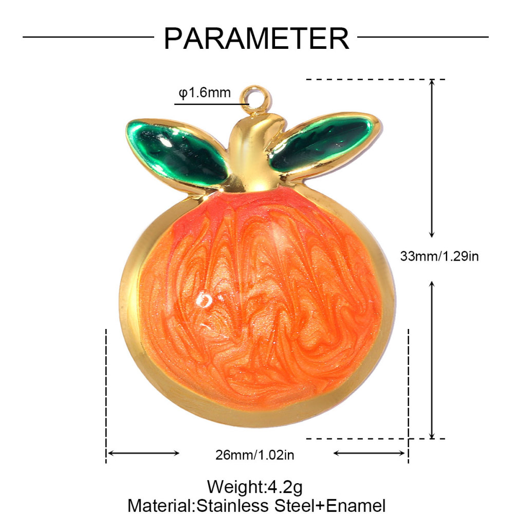 6pcs/pack Stainless Steel Apple Pear Orange DIY Charms Ginkgo Leaf Bird Necklace Pendants Woman Heart Evil Eye Jewelry Wholesale