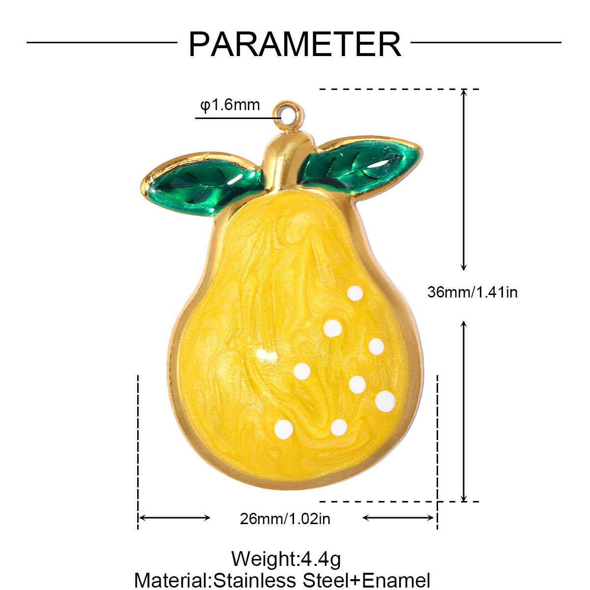 6pcs/pack Stainless Steel Apple Pear Orange DIY Charms Ginkgo Leaf Bird Necklace Pendants Woman Heart Evil Eye Jewelry Wholesale