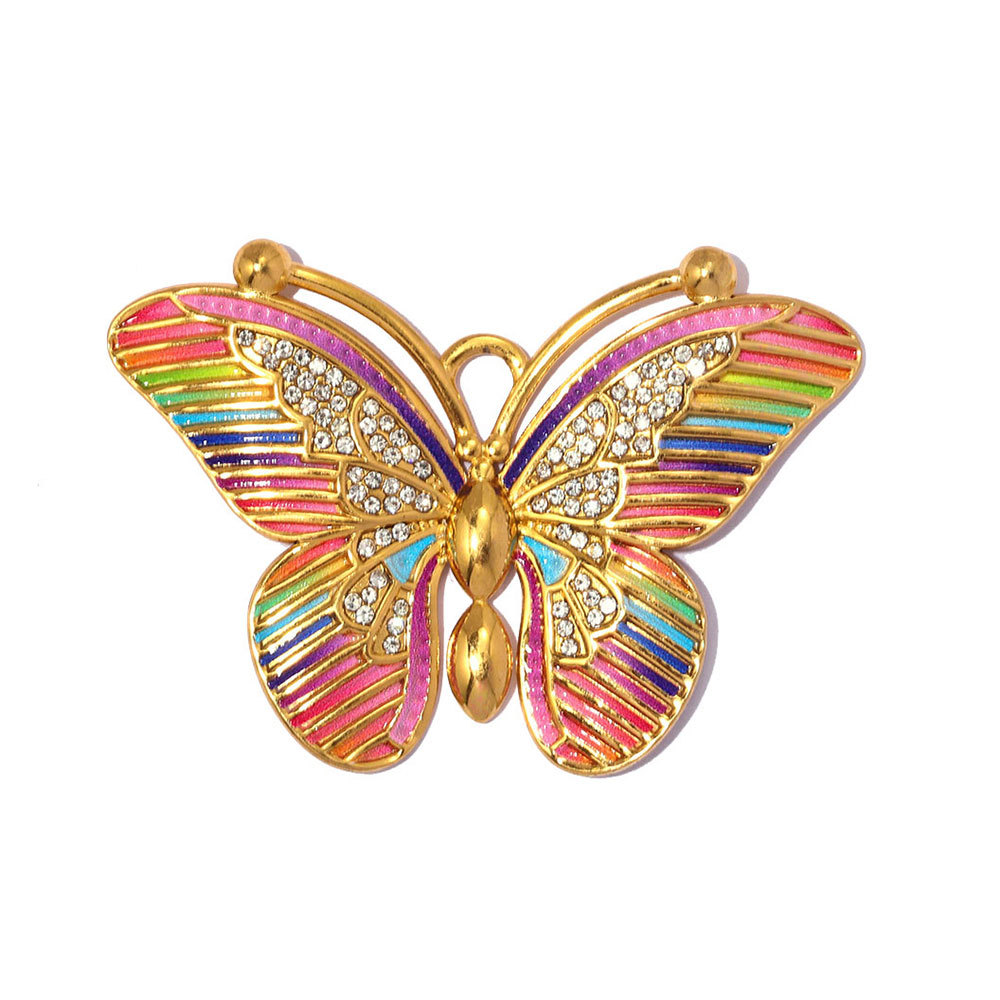 6pcs/pack Stainless Steel Magpie Leaf DIY Charms Enamel Butterfly Starfish Necklace Pendants Woman Oval Evil Eye Jewelry Wholesale