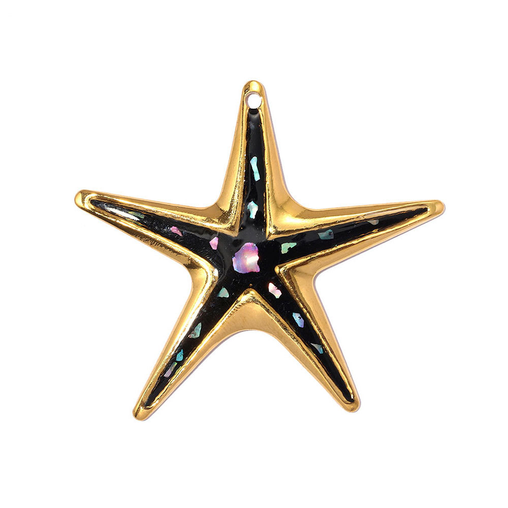 6pcs/pack Stainless Steel Magpie Leaf DIY Charms Enamel Butterfly Starfish Necklace Pendants Woman Oval Evil Eye Jewelry Wholesale