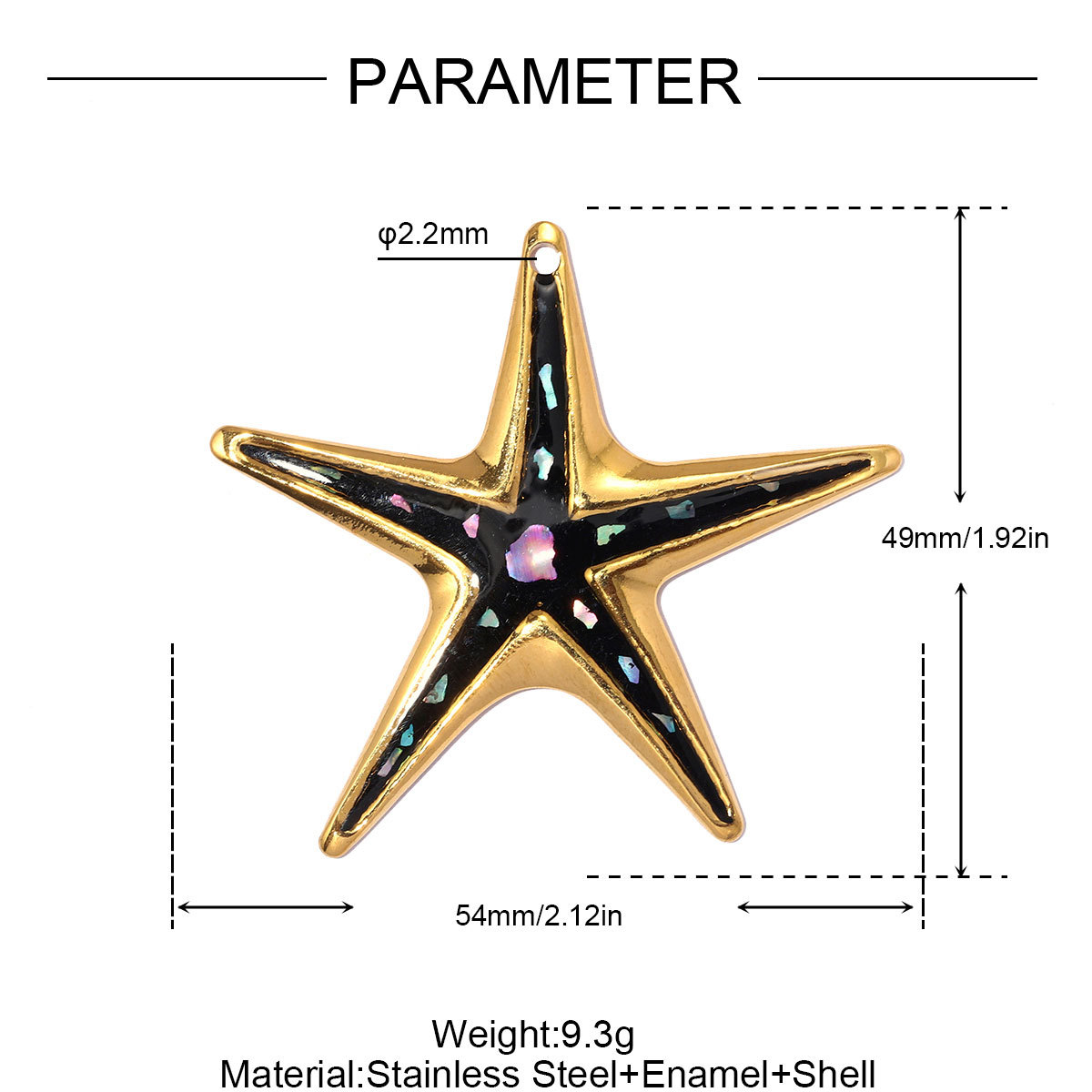 6pcs/pack Stainless Steel Magpie Leaf DIY Charms Enamel Butterfly Starfish Necklace Pendants Woman Oval Evil Eye Jewelry Wholesale