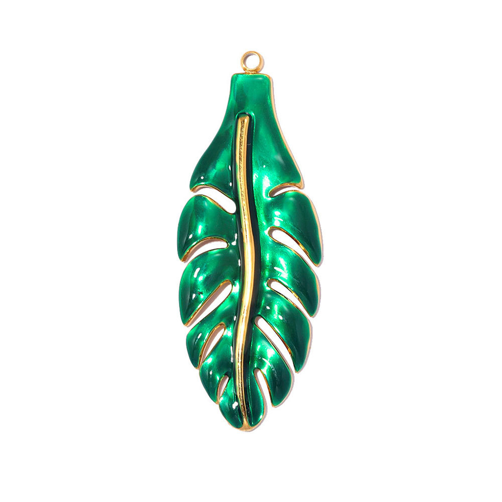 6pcs/pack Stainless Steel Magpie Leaf DIY Charms Enamel Butterfly Starfish Necklace Pendants Woman Oval Evil Eye Jewelry Wholesale