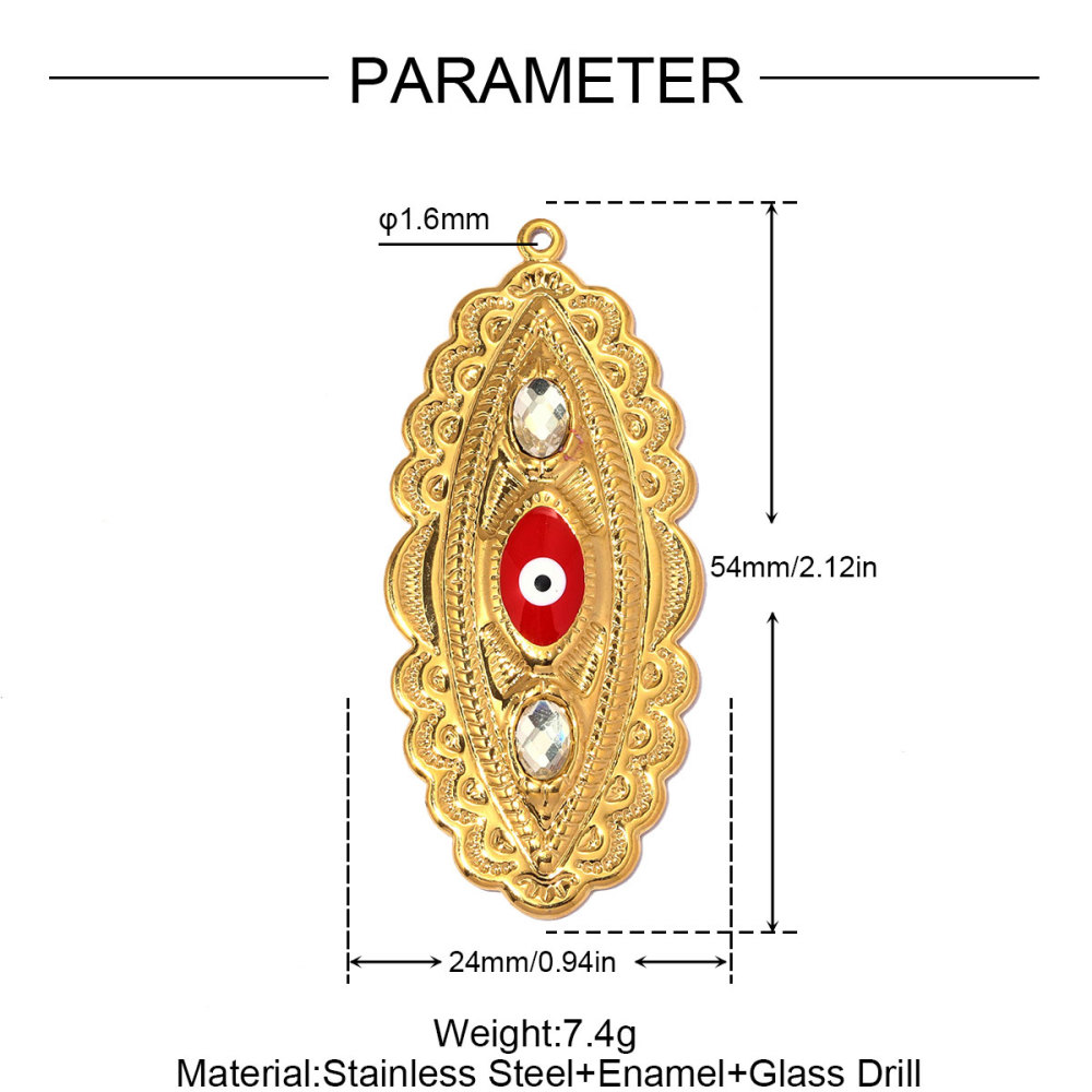 6pcs/pack Stainless Steel Magpie Leaf DIY Charms Enamel Butterfly Starfish Necklace Pendants Woman Oval Evil Eye Jewelry Wholesale
