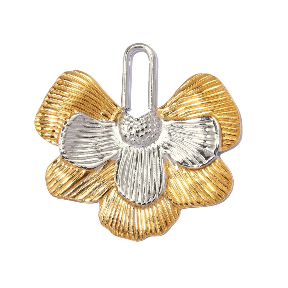 6pcs/pack French Retro Stainless Steel Holy Mother DIY Charm Pearl Ginkgo Leaf Necklace Pendant Woman Fan Heart Jewelry Wholesale