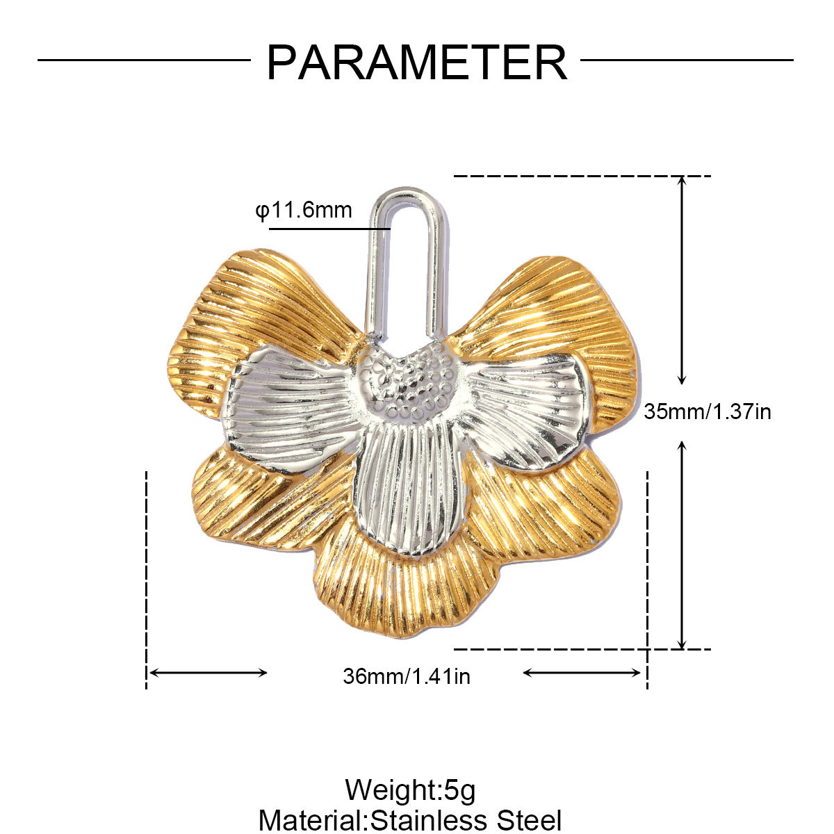 6pcs/pack French Retro Stainless Steel Holy Mother DIY Charm Pearl Ginkgo Leaf Necklace Pendant Woman Fan Heart Jewelry Wholesale