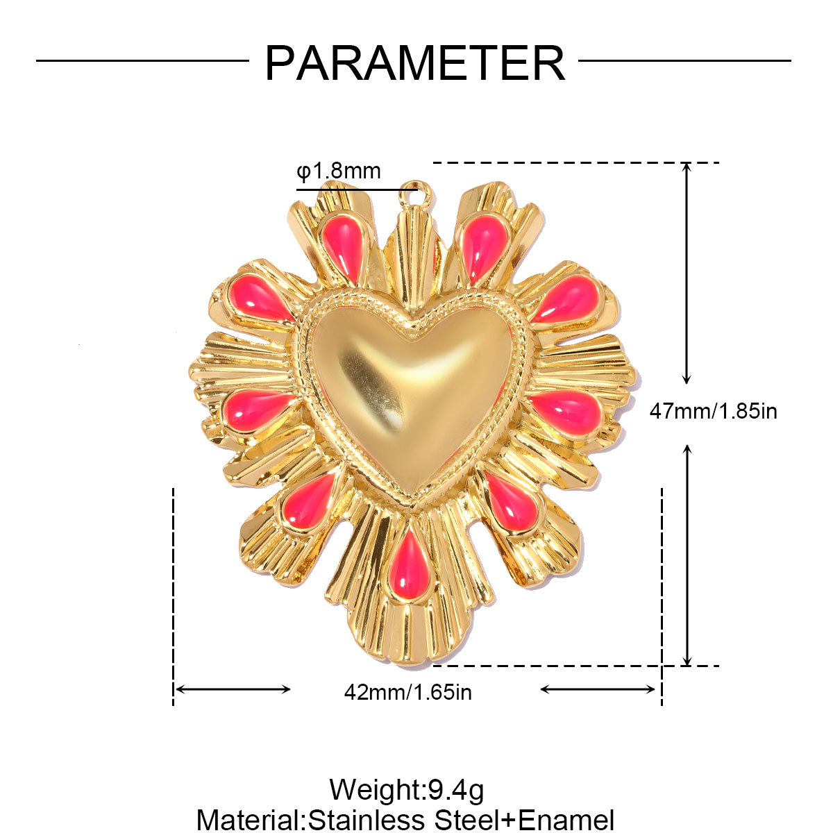 6pcs/pack French Retro Stainless Steel Holy Mother DIY Charm Pearl Ginkgo Leaf Necklace Pendant Woman Fan Heart Jewelry Wholesale