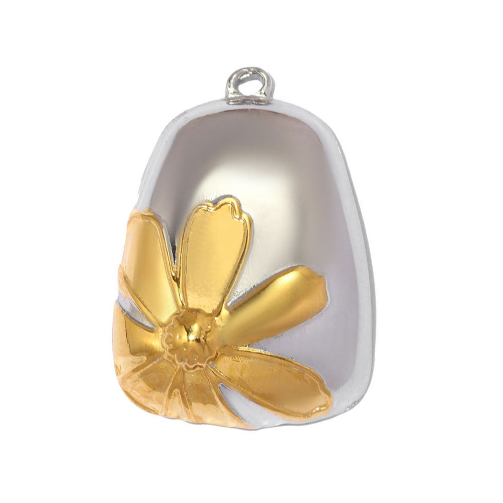 6pcs/pack Stainless Steel Sunflower Clover DIY Earring Charm Two Tone Clover Necklace Pendant Woman Love Heart Jewelry Wholesale