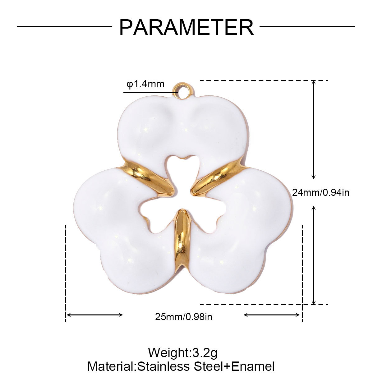 6pcs/pack Stainless Steel Sunflower Clover DIY Earring Charm Two Tone Clover Necklace Pendant Woman Love Heart Jewelry Wholesale