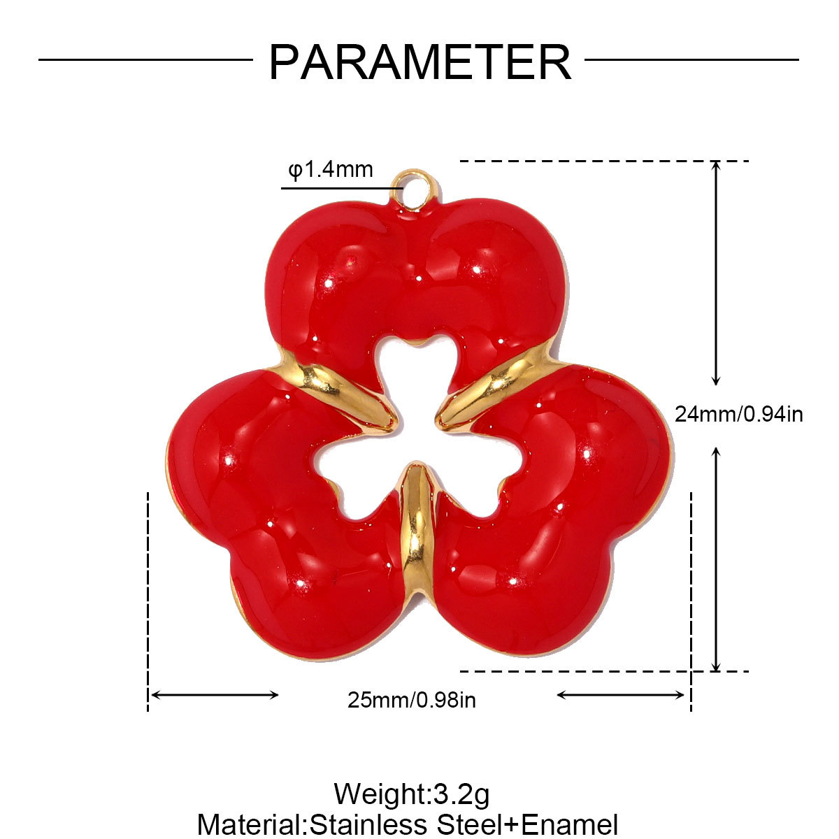 6pcs/pack Stainless Steel Sunflower Clover DIY Earring Charm Two Tone Clover Necklace Pendant Woman Love Heart Jewelry Wholesale