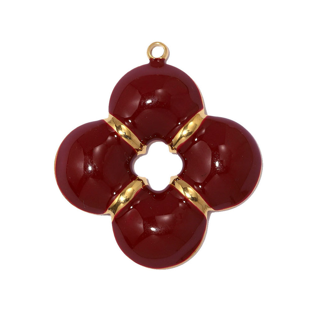 6pcs/pack Stainless Steel Sunflower Clover DIY Earring Charm Two Tone Clover Necklace Pendant Woman Love Heart Jewelry Wholesale