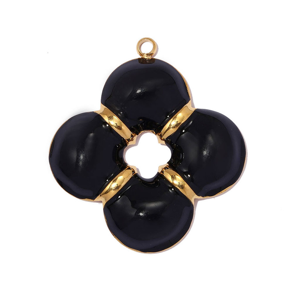 6pcs/pack Stainless Steel Sunflower Clover DIY Earring Charm Two Tone Clover Necklace Pendant Woman Love Heart Jewelry Wholesale