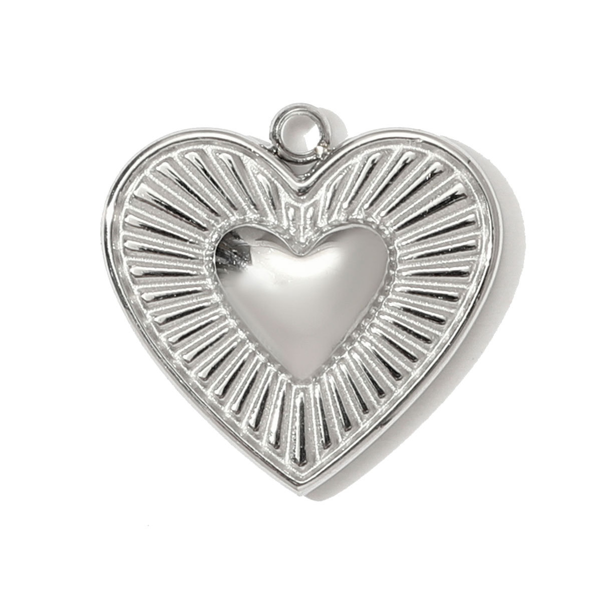 6pcs/pack Mirror Polish Heart Wing Necklace Pendant Stainless Steel Coffee Cup Hammer DIY Charm Women Baseball Cap Jewelry