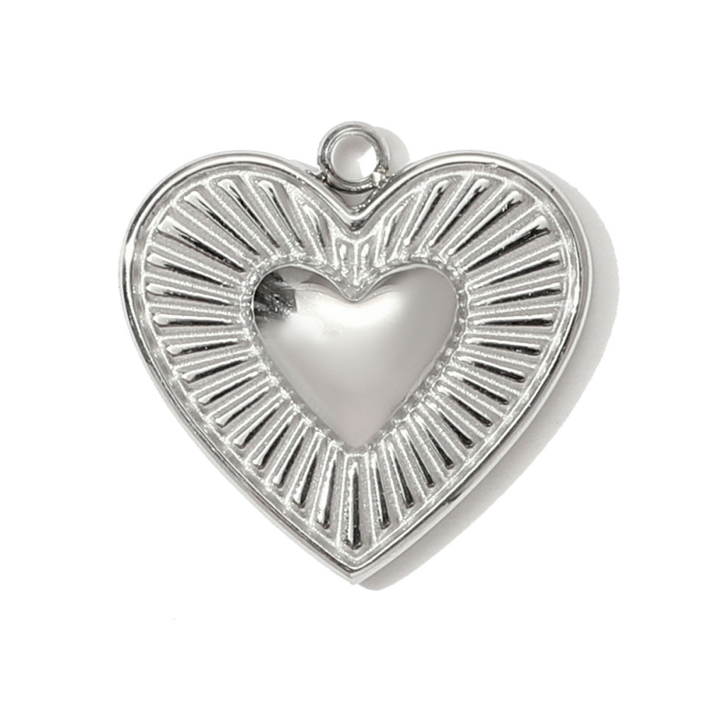 6pcs/pack Mirror Polish Heart Wing Necklace Pendant Stainless Steel Coffee Cup Hammer DIY Charm Women Baseball Cap Jewelry