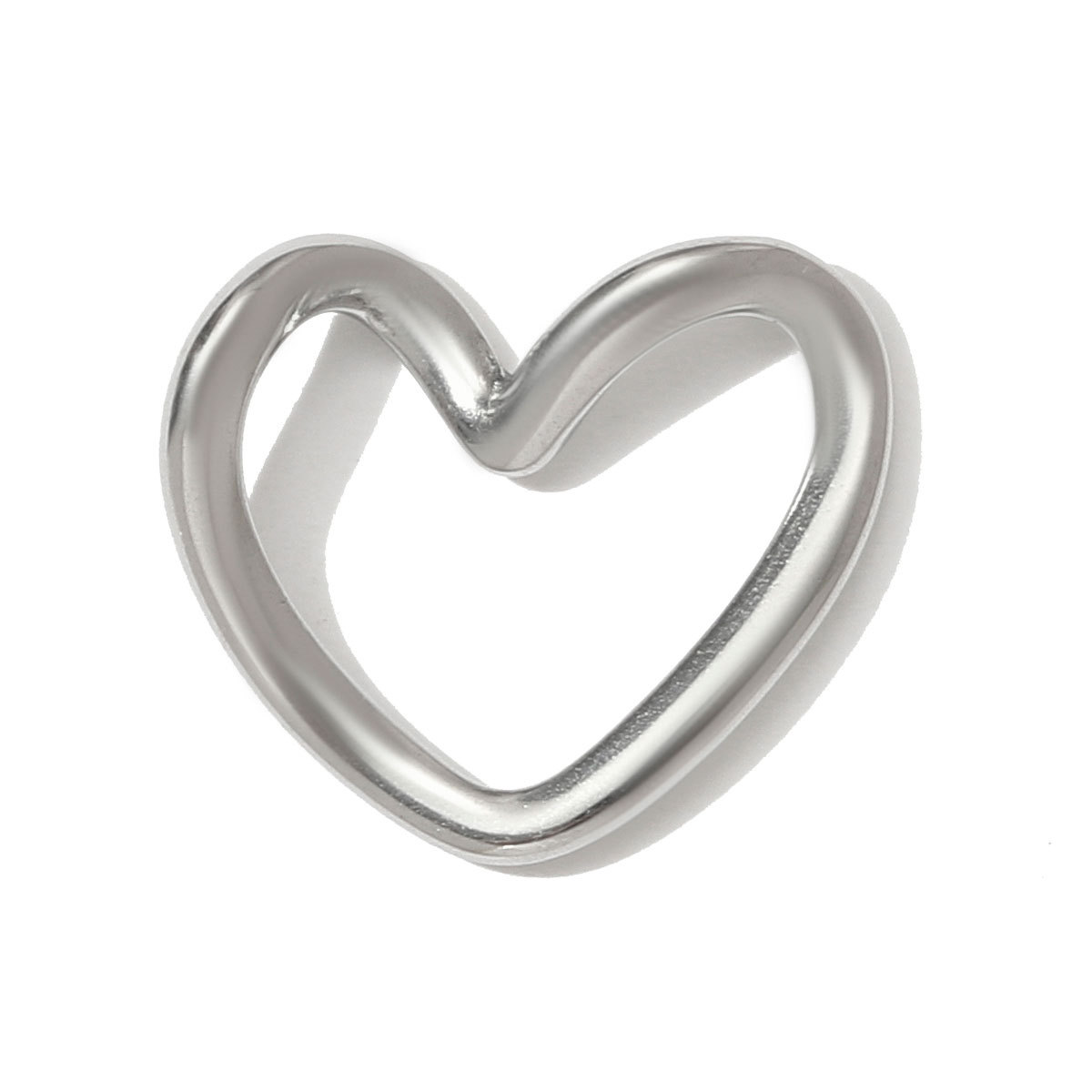 6pcs/pack Mirror Polish Heart Wing Necklace Pendant Stainless Steel Coffee Cup Hammer DIY Charm Women Baseball Cap Jewelry