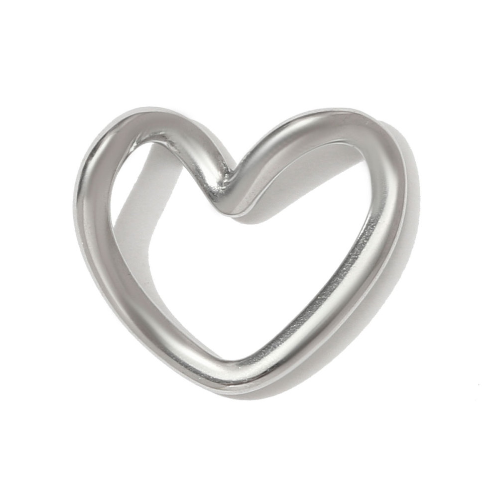 6pcs/pack Mirror Polish Heart Wing Necklace Pendant Stainless Steel Coffee Cup Hammer DIY Charm Women Baseball Cap Jewelry