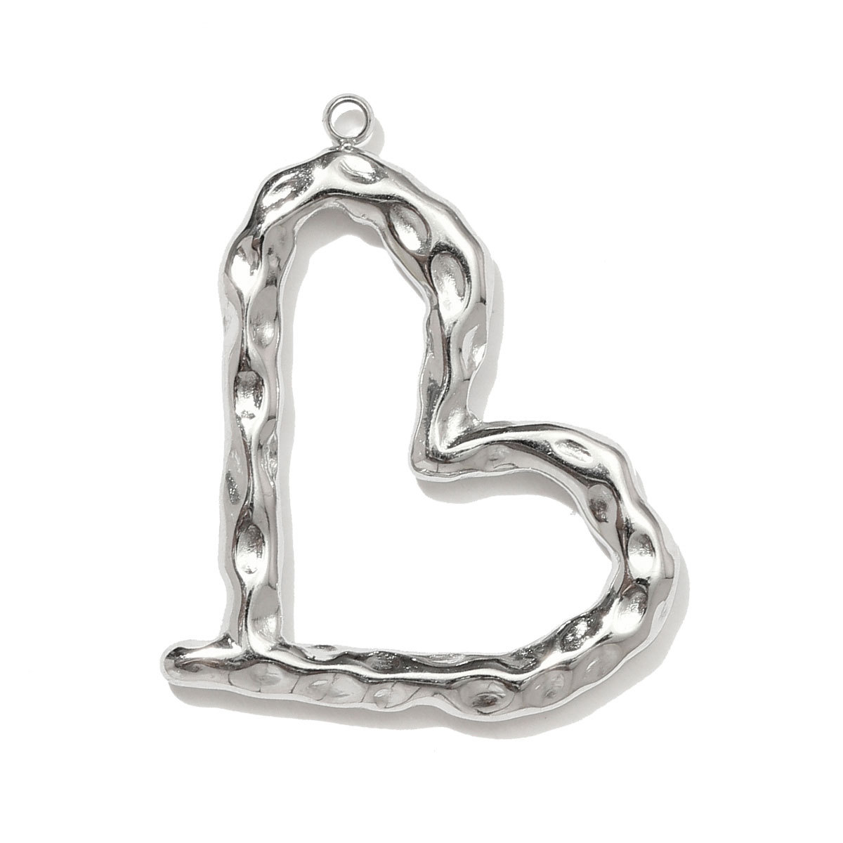 6pcs/pack Mirror Polish Heart Wing Necklace Pendant Stainless Steel Coffee Cup Hammer DIY Charm Women Baseball Cap Jewelry