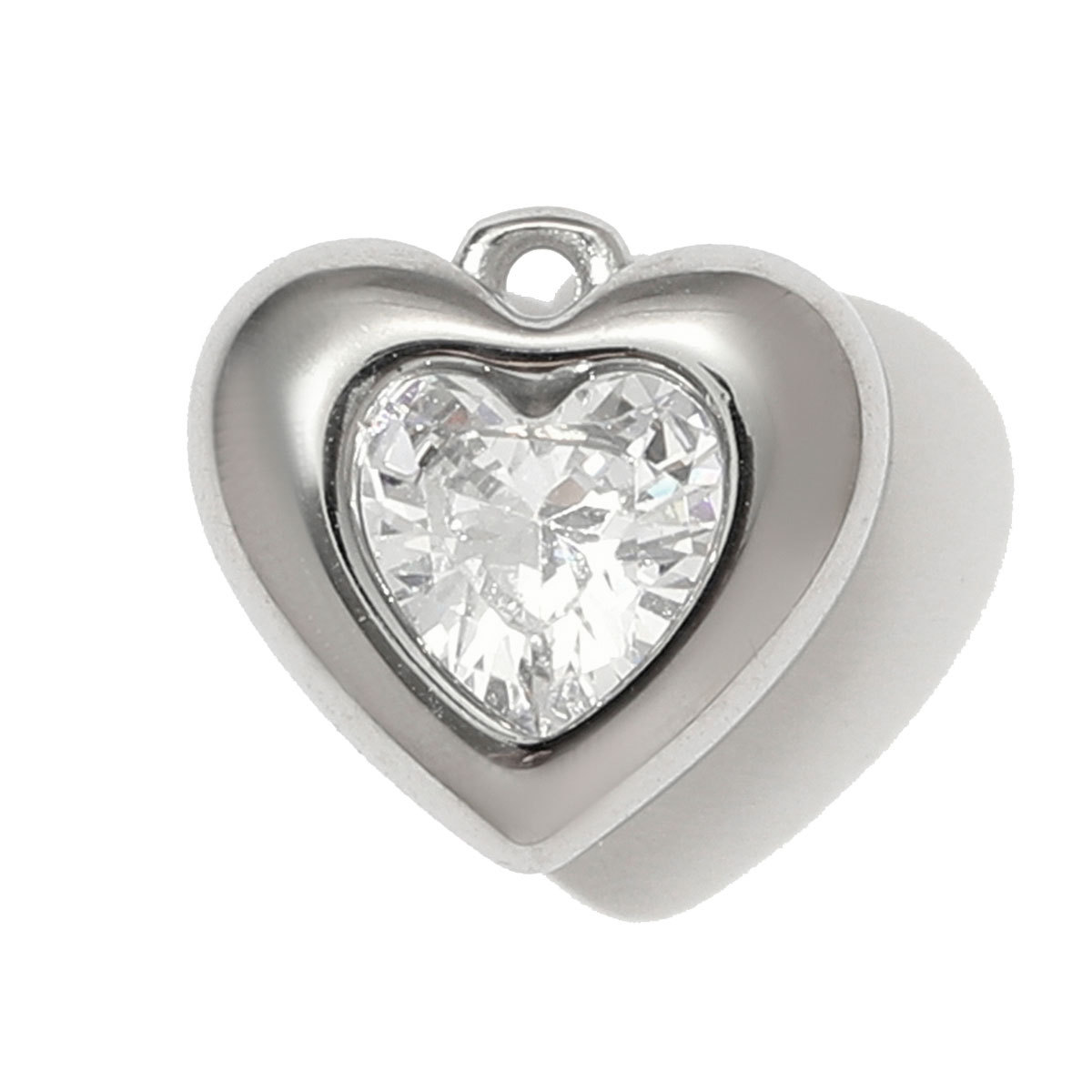 6pcs/pack Stainless Steel Heart Oval Rhinestone Necklace Pendant Mirror Polish Star Moon DIY Charm Women Hamsa Hand Jewelry