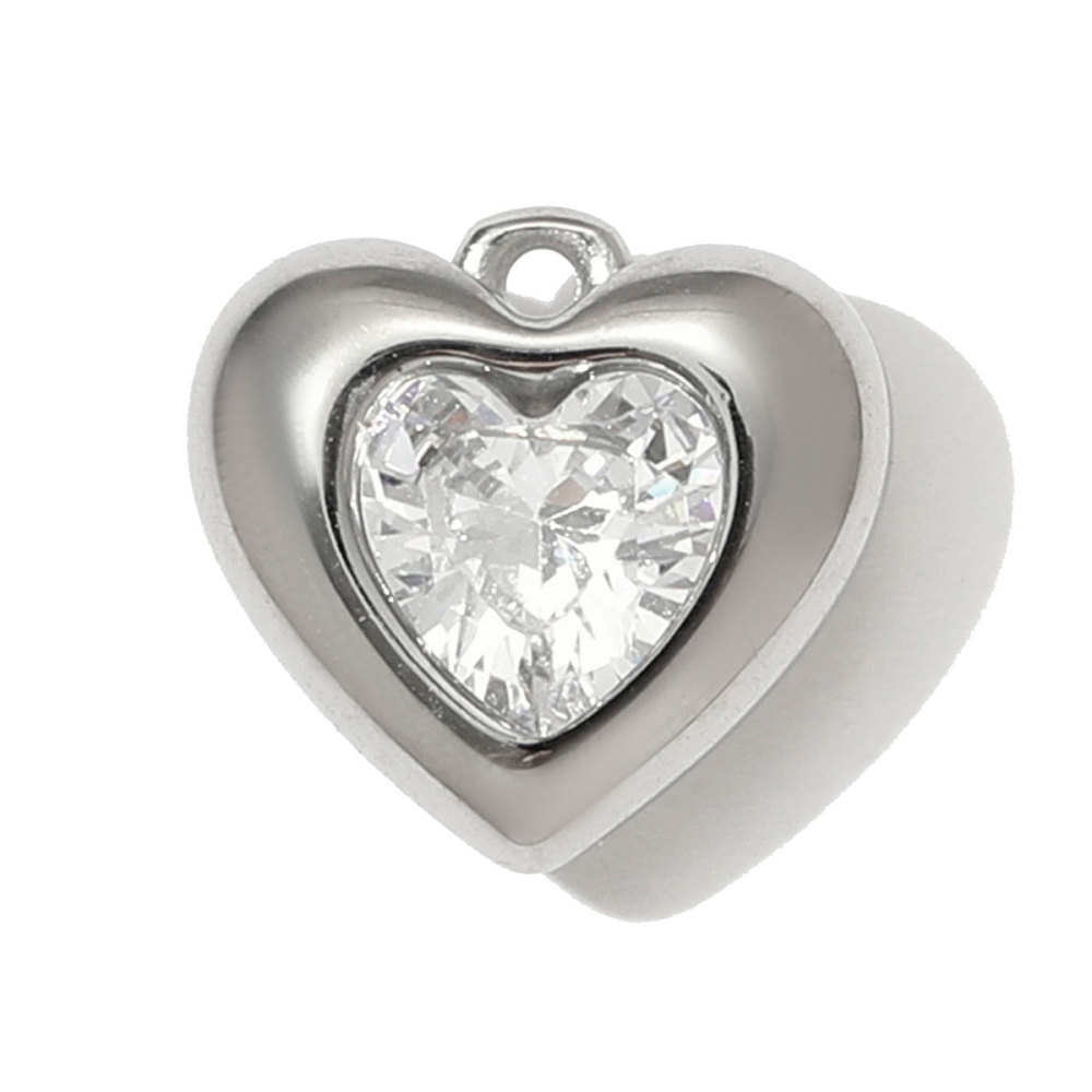 6pcs/pack Stainless Steel Heart Oval Rhinestone Necklace Pendant Mirror Polish Star Moon DIY Charm Women Hamsa Hand Jewelry