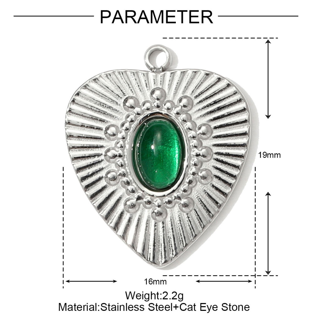 6pcs/pack Stainless Steel Heart Oval Rhinestone Necklace Pendant Mirror Polish Star Moon DIY Charm Women Hamsa Hand Jewelry
