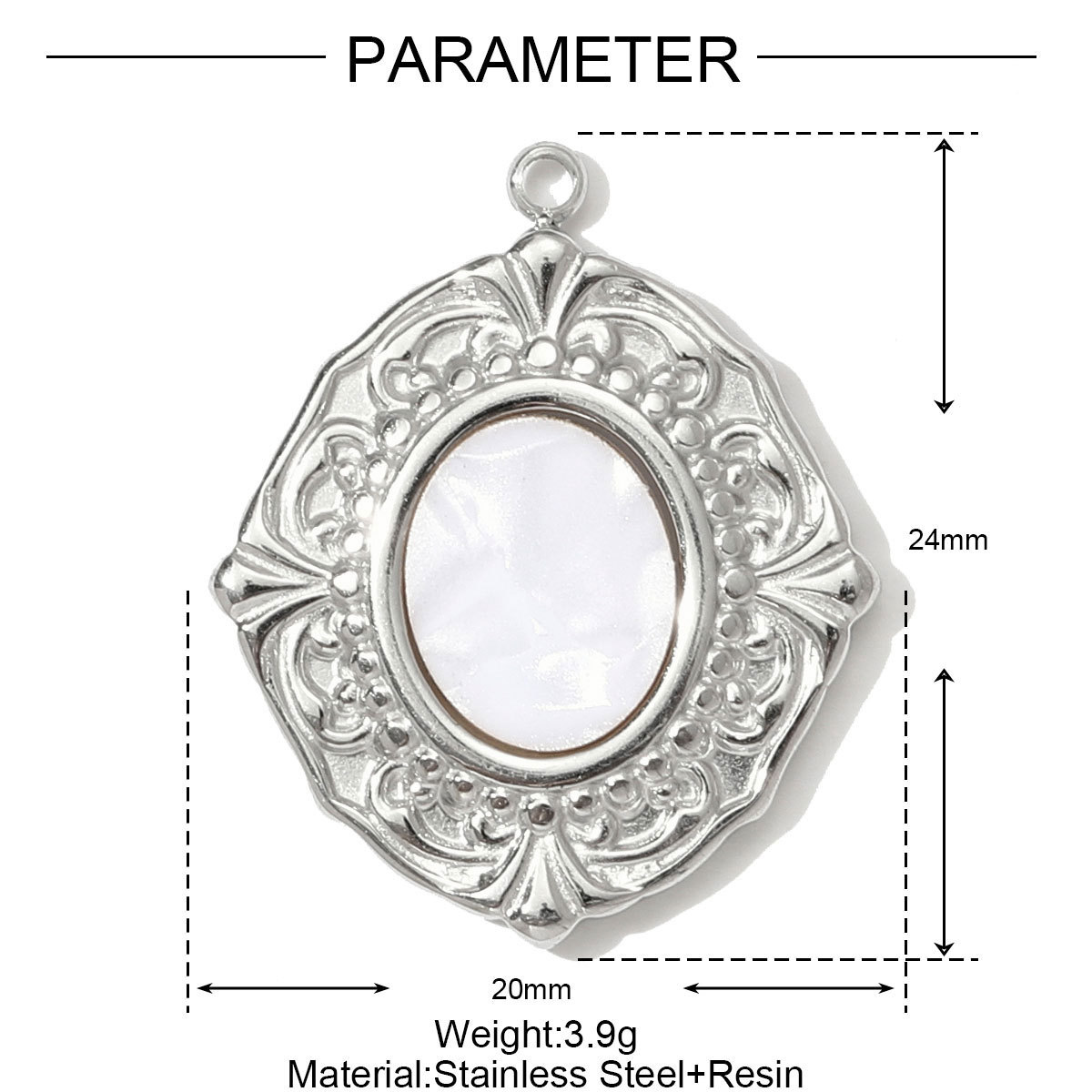 6pcs/pack Stainless Steel Heart Oval Rhinestone Necklace Pendant Mirror Polish Star Moon DIY Charm Women Hamsa Hand Jewelry