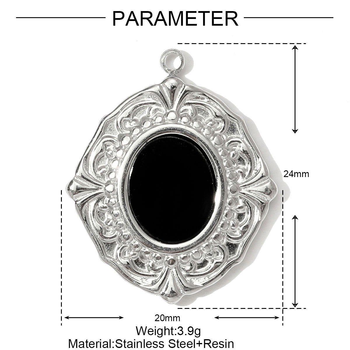6pcs/pack Stainless Steel Heart Oval Rhinestone Necklace Pendant Mirror Polish Star Moon DIY Charm Women Hamsa Hand Jewelry