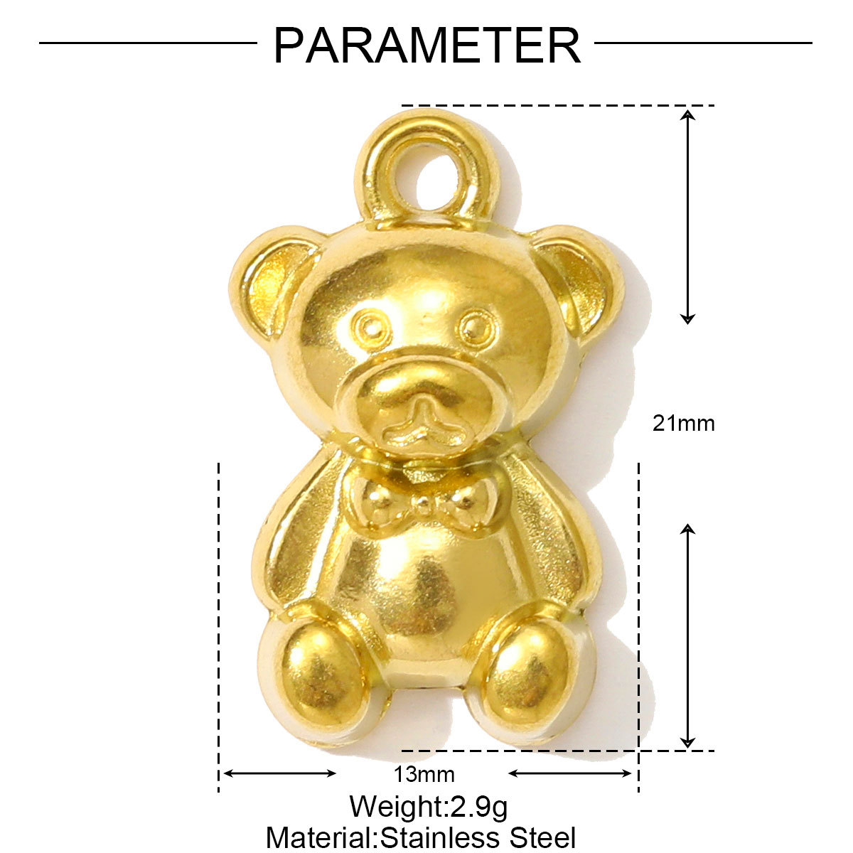 6pcs/pack High Polish Star Lightning Necklace Pendant Stainless Steel Peanut Turtle Elephant DIY Charm Women Butterfly Bear Jewelry
